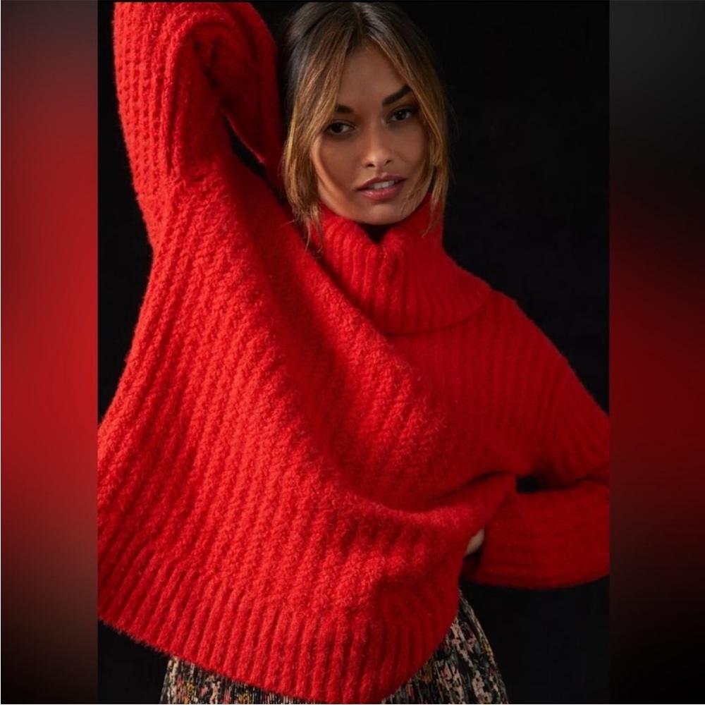 Anthropologie Maeve Cowl Neck Fuzzy Sweater